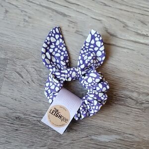 Purple and White Kids Hair Scrunchie